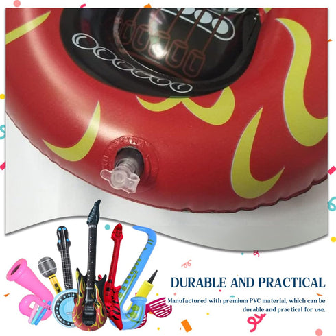 Inflatable Rock Star Toy Set - 12 Pack of Inflatable Instruments for 80s 90s Party Decorations