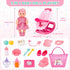 Playset Set 2 1 13 Inch 3+ deAO Baby Doll Baby Doll Crib Bed Adjustable in Baby High Chair and Rocking Bed, Baby Doll