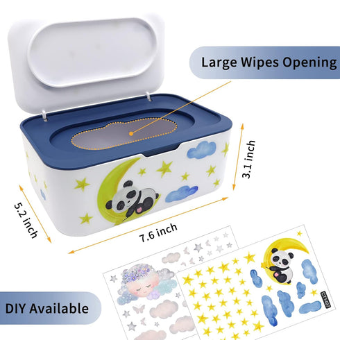 2Pcs Baby Wipes Dispenser, Diaper Wipe Holder with Lid, Refillable Wipes Case Container with Sealing Design, Flushable