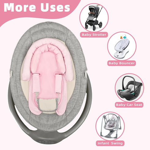 2 1 0-12 SWESEN Infant Car Seat Insert & Strap Covers, Car Seat Head Support for Baby Girls Boys, in Breathable Air
