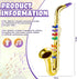 Lewtemi Gold Saxophone Musical Instruments Toy for Kid Toddler Fake Plastic Preschool Music Toy Gift Portable Wind