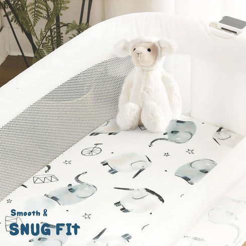 3 Pack Stretchy Ultra Soft Fitted Bassinet Sheets, Universal Fit for Baby Cradle, Moses Basket, Oval Rectangle