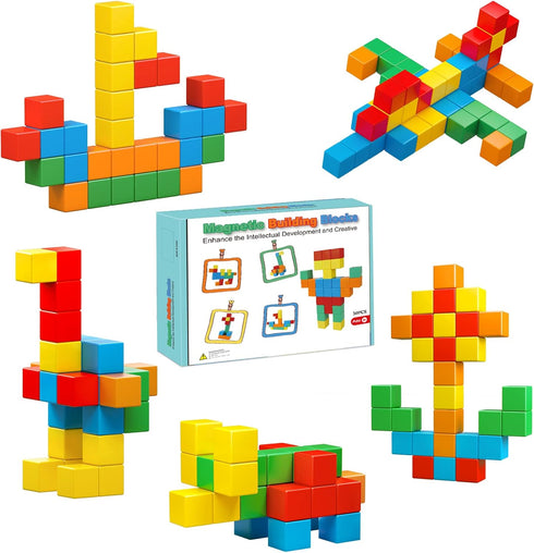 30 Pcs Magnetic Blocks, 1.41 Inch Large Building Cubes for Toddlers Age 3-8, STEM Montessori Educational Toys