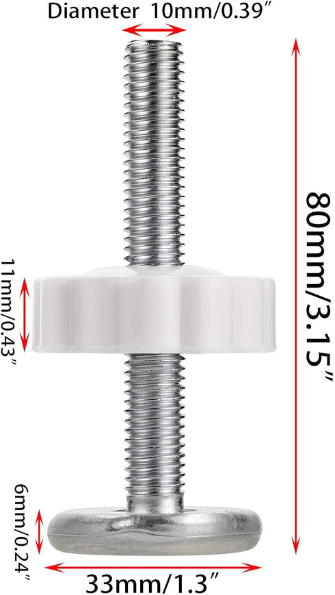 M10 (10mm/0.39") Gate Adapters 4PCS, OwnMy Gate Threaded Spindle Rod Accessory Pressure Gate Replacement Parts for