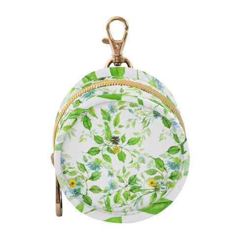 PYBUG Leaves Round Pacifier Storage Case, Polyester & TPU Lined with Hook Buckle,
