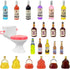 MEMOVAN 1PC Toilet Cake Topper and 21PCS Miniature Wine Bottles Cake Toppers for Bachelorette Party