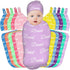 SeeWeLove Personalized Custom Baby Blanket and Hat with Name - Babies Colorful Blankets