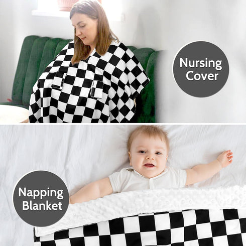 DILIMI Baby Car Seat Cover, Minky Warm Car Seat Covers for Babies, Peekaboo Opening Infant Car Seat Cover, Nursing