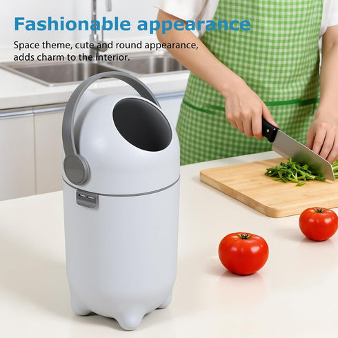 GIFZES 15L Odor Proof Diaper Pail, Large Capacity Portable Plastic Trash Can, Airtight Diaper Disposal Bin
