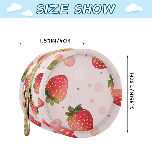 YETTASBIN Strawberry Portable Pacifier Holder Case with Metal Hook Buckle & Zipper for Diaper Bag and Stroller