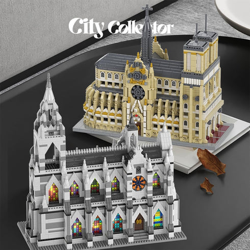 Set, 2908 GOTIMON Micro Mini Notre Dame Cathedral Building Block Famous Architecture, Pieces, Gifts for Kids and Adults
