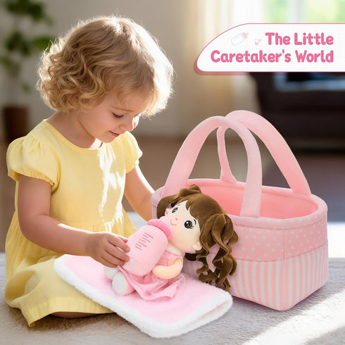 Playset Set,Babies Set,Baby Tezituor Baby Doll with Carrier Bassinet Bed,Baby Doll Accessories with Dolls, Portable