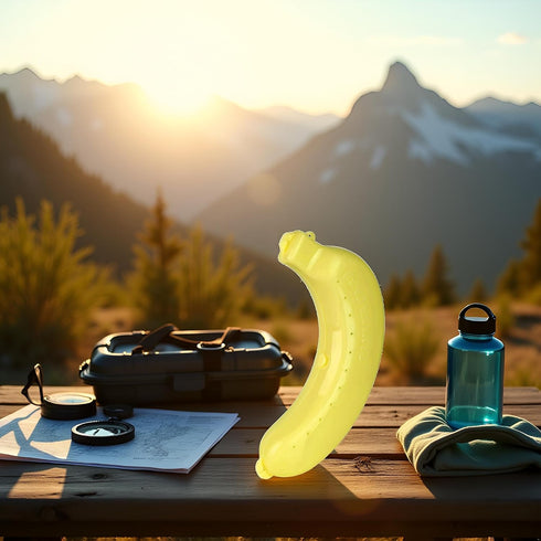 Cauaoa Yellow Banana Storage BPA-Free Outdoor Travel Case,Keep Fresh Banana Keeper and Protector, Cute Banana Carrier
