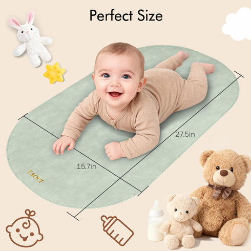 27.5" 15.7" Portable Changing Pad - Baby Changing Mat, Waterproof Diaper Changing Pads, Wipeable Foldable Vegan Leather