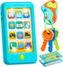 Pretend Toddler Play Phone, Learning Toy Set with Keyfob and Credit Cards, Kids Cellphone Toys for 1-3 Year Olds