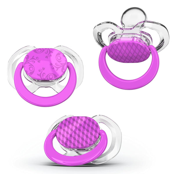 Smilo Baby Pacifier, Orthodontic Design for Healthy Dental Development, Pack of 3, BPA Free