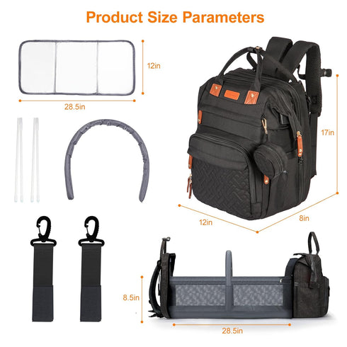Shengmeister Backpack, Backpack, 900D Backpack, 3 1 Backpack Diaper Bag with Changing Table Oxford Cloth, Large