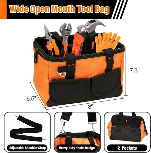 27-Piece Set 6+ Orange Kids Tool with Tool Storage Bag, Real Hand Tool Kit for Boys & Girls, Child Learning Tools