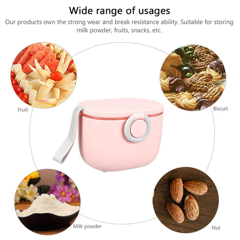 ERINGOGO Portable Large-Capacity Milk Powder Box with Spoon Secure PP Formula Dispenser for Moist-Heat Sterilizable