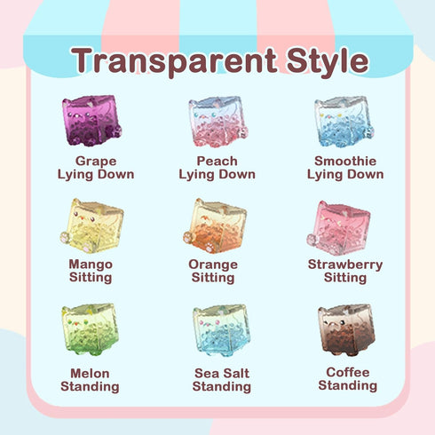 BEEMAI Square Cat Series Blind Pack, 5PCs Random Design Cute Figures Collectible Toys