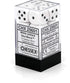 Chessex CHX25601 Dice-Opaque - 12D6 White/Black Set, One Size, Multicolor
