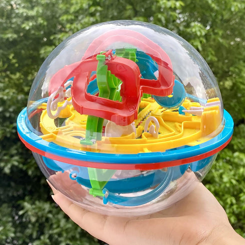 Maze Ball, 3D Interactive Maze Sphere Game (16cm, 6.3’’) with 118 Obstacles, Magical Brain Teasers for Kids