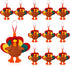 Suhine 24 Pcs Thanksgiving Turkey Toy, Mini Stuffed Animal Bulk for Thanksgiving Party Decor and Birthday Gifts
