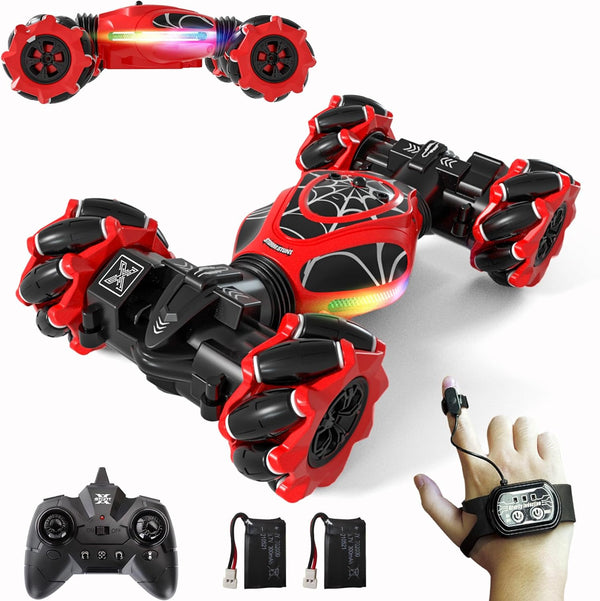Gesture RC Car Red,1:24 High Speed 4WD Transform Stunt Car with Gesture