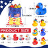 24 SCIONE Patriotic Rubber Ducks - Pcs Independence Day Novelty Funny Squeeze Baby Shower Bathtub Ducks for Fourth