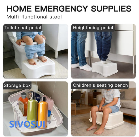 SIVOSUI Non-Slip Kids Step StoolSturdy Safe Toddler Step Stool for Bathroom Sink, Potty Training, Kitchen