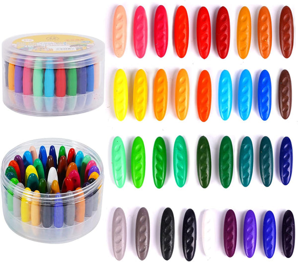 FXYRTKLCZ Peanut Crayons for Kids 36 Colors Washable Toddler Crayon, Non-Toxic Baby Crayon