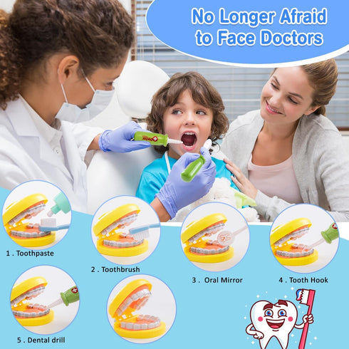 3-5, Set 3 4 5 6 Meland Doctor Kit for Toddlers Dentist Play with Teeth for Kids Pretend Play Kids Toys Birthday Gift