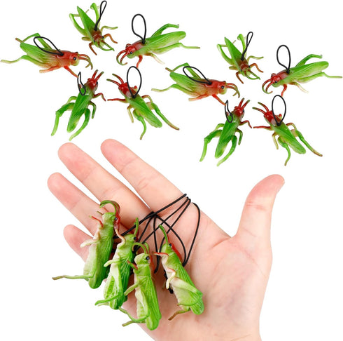 16Pcs Plastic Grasshoppers Toys for Kids, Fake Bugs Easter Party Favors for Insect Themed Party