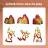 Wooden Rainbow Stacking Toy, Montessori Geometry Educational Stacking Game for Kids Baby Toddler (Volcano)