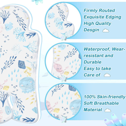 Pinkunn 2 Pcs Gel Car Seat Cooler Pad, Breathable Summer Cushion for Stroller, Baby Dining Chair, Safety Seat