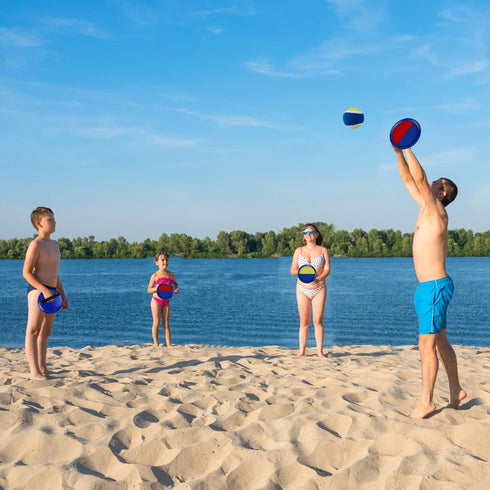 Toss and Catch Game Set - Outdoor Games with 4 Paddles, 4 Balls, and Storage Bag, Classic Beach Yard Games