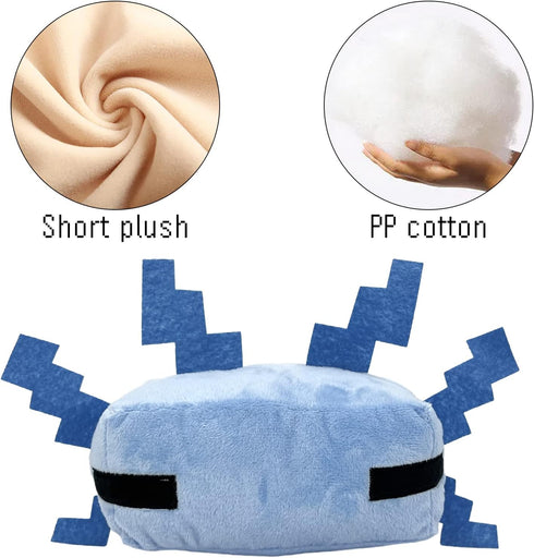 XSLWAN Blue Axolot Plush Plush Stuffed Toy Soft Throw Pillow Decorations for Video Game Fans, Kids Birthday Party Favor