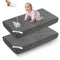 BEDLORE Waterproof Mattress Protector Crib, 2 Pack Soft Gray Mattress Pad, Noiseless