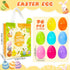 96Pcs 2.36inch 2pcs Aviski Colorful Easter Plastic Eggs for Kids Egg Hunt Basket Bag Empty Stuffers Fillers with Cute