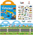 Reusable Sticker Books for Kids - Travel Removable Toddler Vehicle Sticker Books for 3-5 Year Olds, Educational