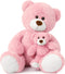 Muiteiur 40" Pink Giant Teddy Bear Set, Mommy & Baby Stuffed Animal, Great Gift for Kids, Baby Shower, Christmas,
