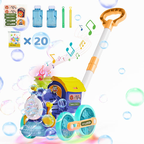 TI-TOO Bubble Machine,Bubble Blower Maker,Bubble Lawn Mower for Toddlers,Bubble Music Train with Light,Summer