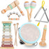 Raimy Musical Instruments Set - Neutral Colors Wooden Montessori Toys, Modern Boho Xylophone for Kids