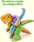 Playset, 3 4 5 Coogam Build Your Own Dinosaurs Toy, Snap Together Building Dinosaurs Wooden STEM Take Apart Dinosaur
