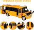 9" Large Bright Yellow School Bus, Pull Back Light Up and Sounds Die-cast Metal Toy Vehicle for Kids