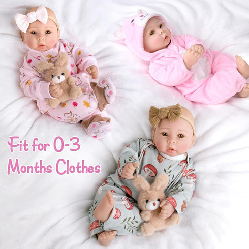 17-inch Aori Baby Dolls Realistic, Lifelike Soft Body Baby Girl That Look Real with Feeding Kit Included, Ideal Gift