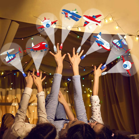 36PCS Airplane LED Finger Lights Aircraft Party Favors Glow in the Dark Light Up Finger Lights Plane Themed Toys Bulk