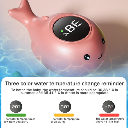 Vistnale 0-90C 4.7x2 Inch 1 Baby Bath Thermometer, Waterproof Digital Water Thermometer with LED Touch Screen, Temp