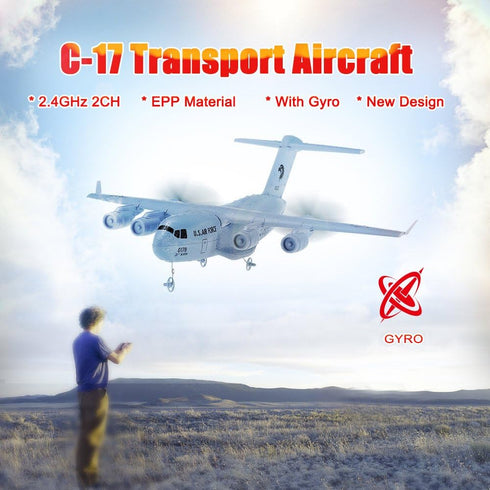 GoolRC C-17 RC Airplane, 2.4GHz Remote Control Military Transport Aircraft for Kids and Adults