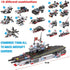 825pc 8-in-1 Liberty Imports Military Aircraft Carrier Fleet Construction Bricks Toy - Naval Battleship Models